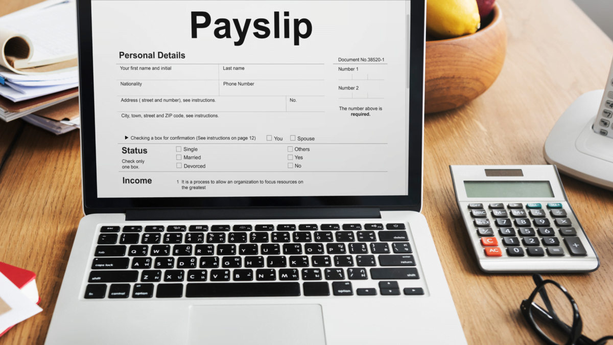 payslip purchase order form concept